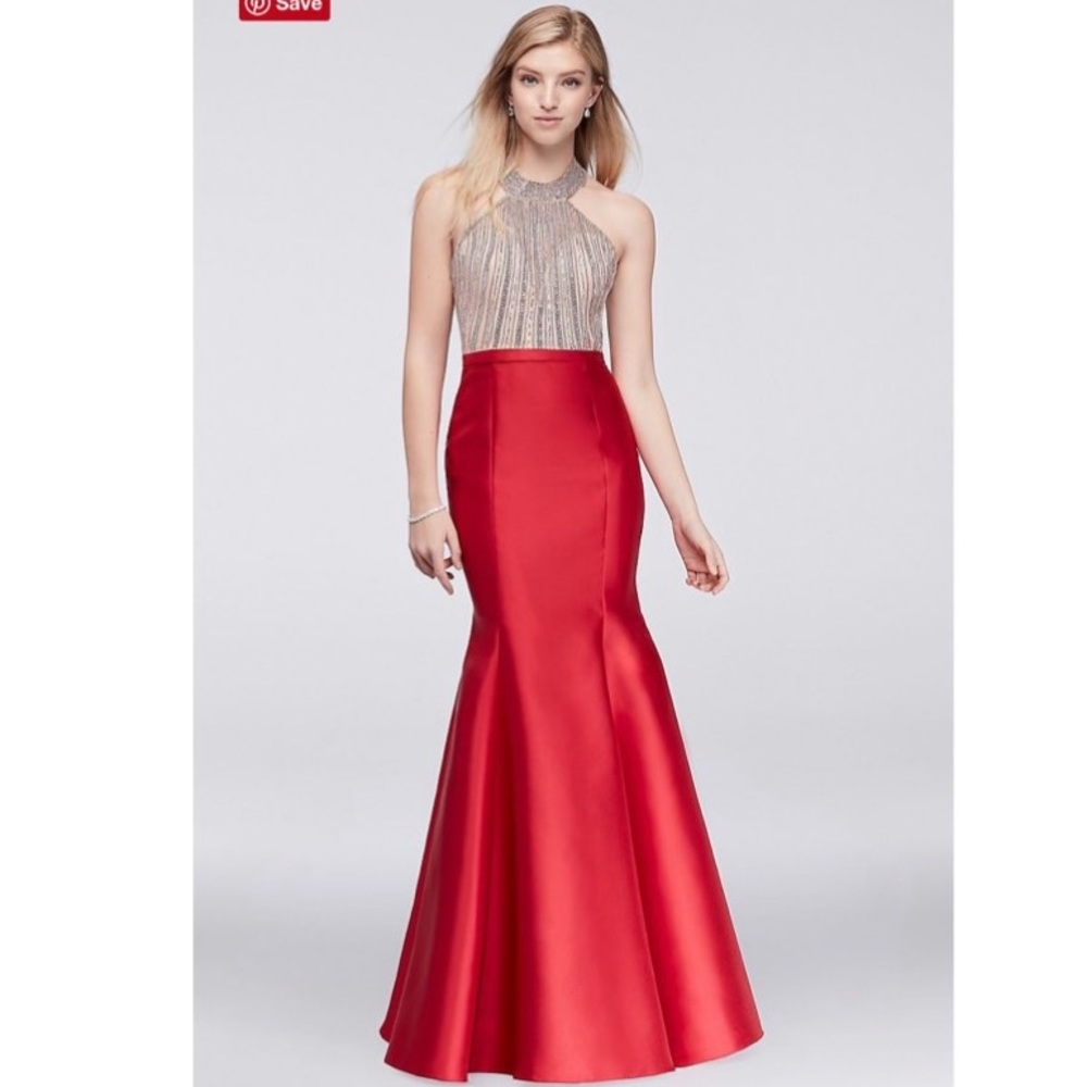 Red Mermaid Dress-Prom, Pageant, Homecoming Gown